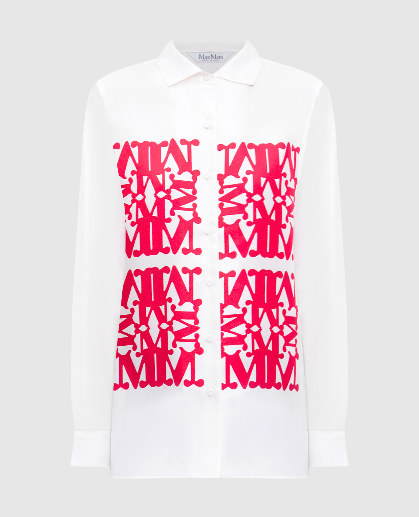 

White LEGNO silk blouse with logo print Max Mara