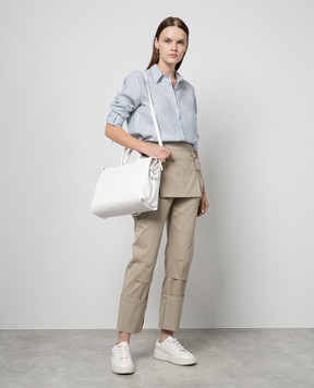 Max Mara Beige TEFRITE pants with logo ADDI1234