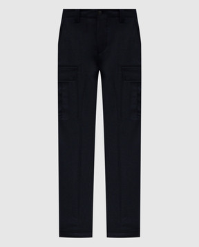 Cashmere&Whiskey Blue wool and cashmere cargo pants 02583R0497