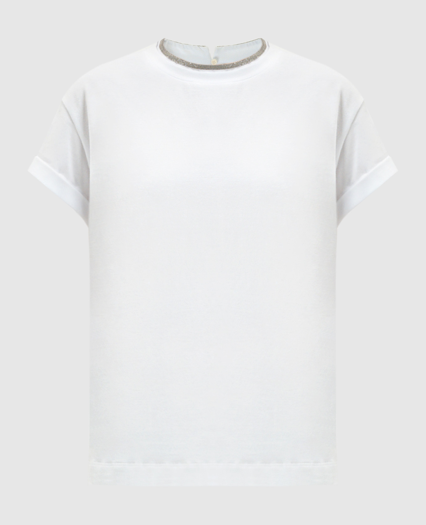 

White t-shirt with monil chain Brunello Cucinelli, Grey