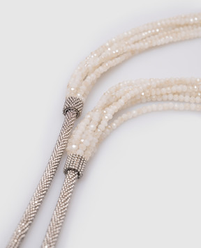 Peserico Beige layered necklace with monil chain S35439C0CC444