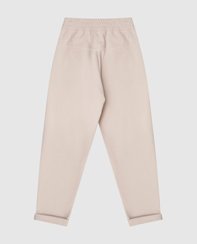 Brunello Cucinelli Children's beige track pants with lapels BN05NE632B
