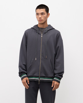 Iceberg Grey sports jacket with logo print E0406317