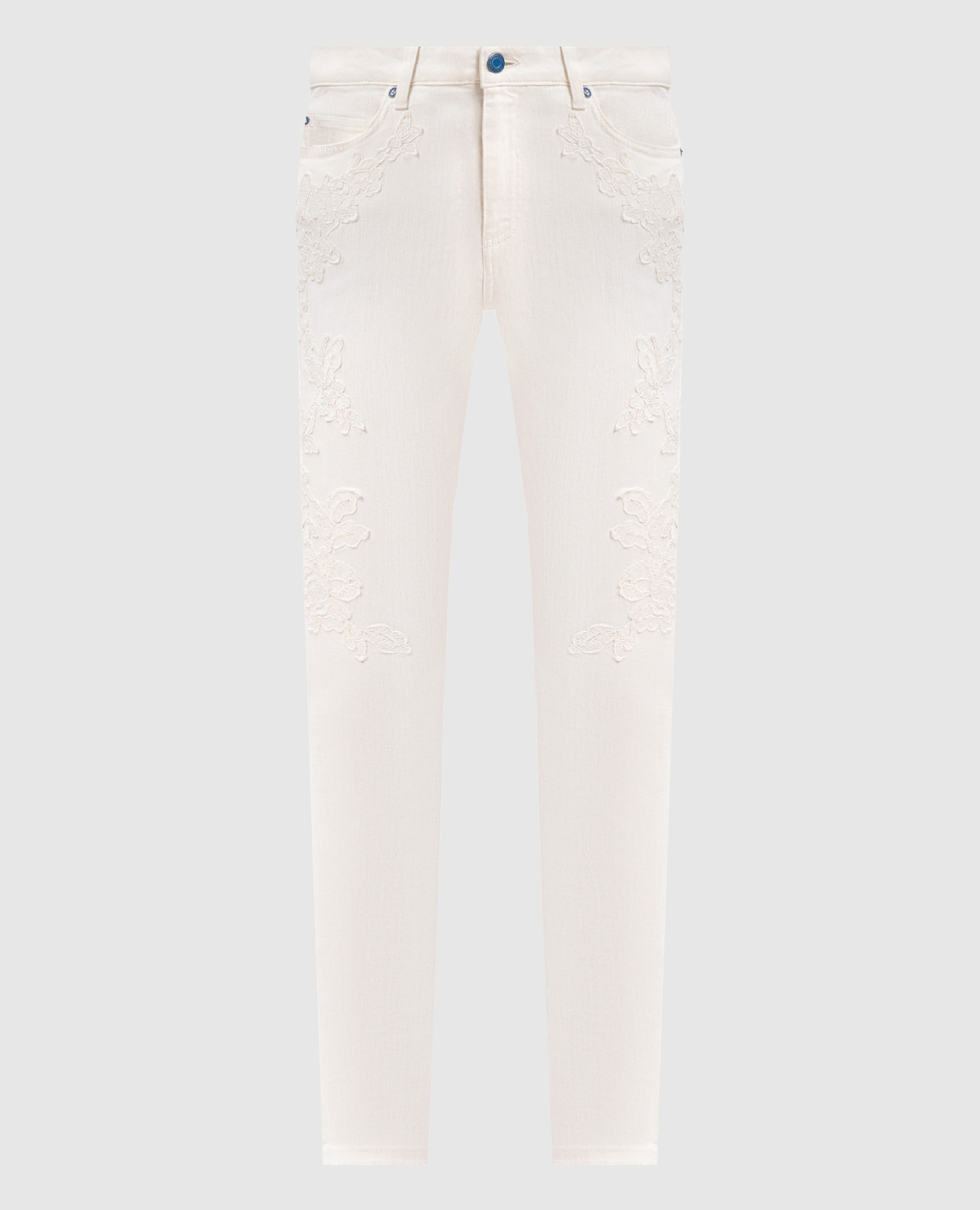 

White jeans with lace Ermanno