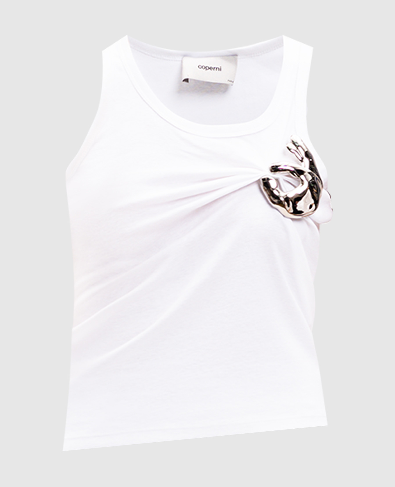 

White top with Emoji brooch Coperni