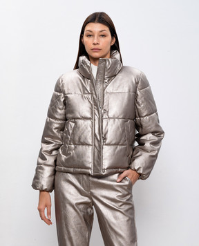 Twinset Beige jacket with metallic logo 242AP2162