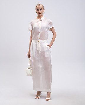 Khaite Lucian white silk skirt 41493002