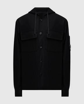 C.P. Company Black wool jacket with logo MOS272A110498A