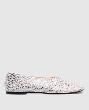 PROENZA SCHOULER White suede ballet flats with crystals SH251009X002FR