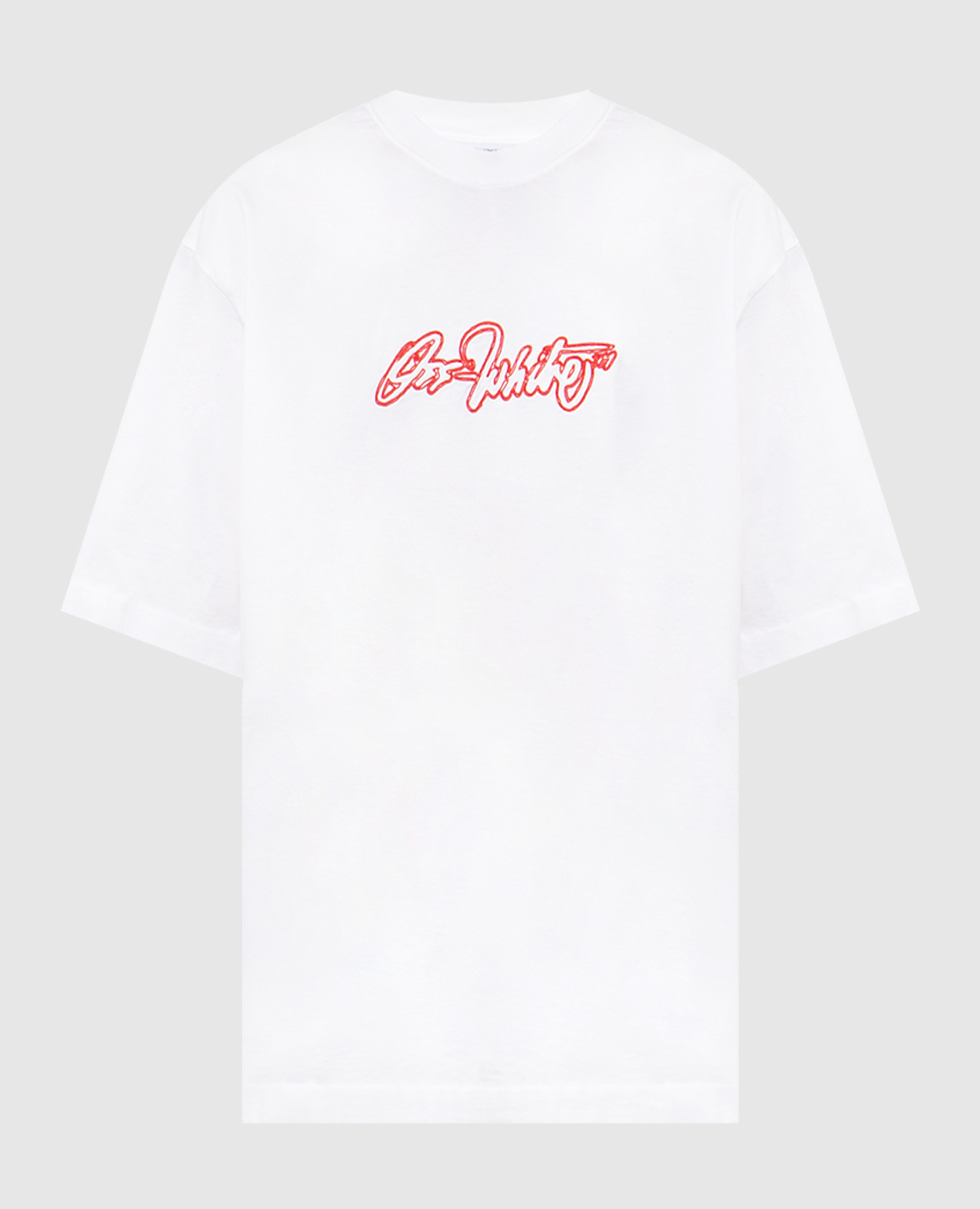 

White t-shirt with logo embroidery Off-White, Белый