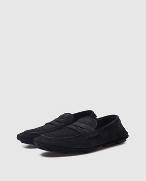 Dolce&Gabbana Black logo suede moccasins A50599AS707
