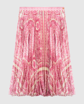 Versace Children's pink pleated skirt Barocco Foulard 10212691A14878