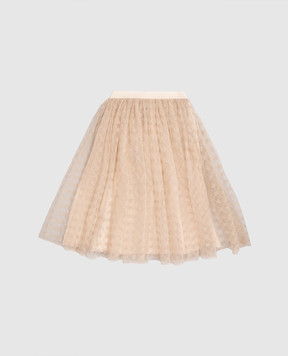 Dolce&Gabbana Children's beige skirt with DG logo L55I00FLSLY
