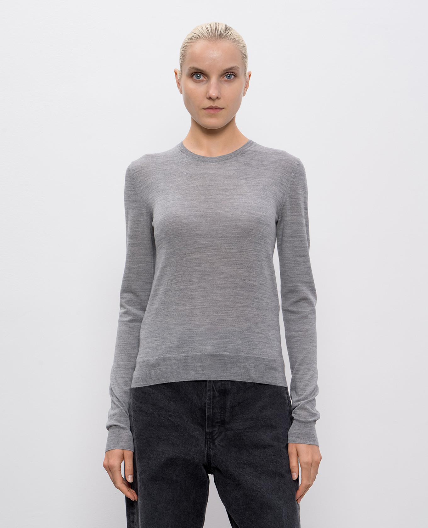 Gray wool jumper Saint Laurent 3