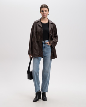 Simonetta Ravizza Dylan brown leather jacket S05JA322FL1