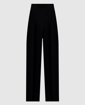 The Row Black Lilas pants with wool and linen 8719W3677