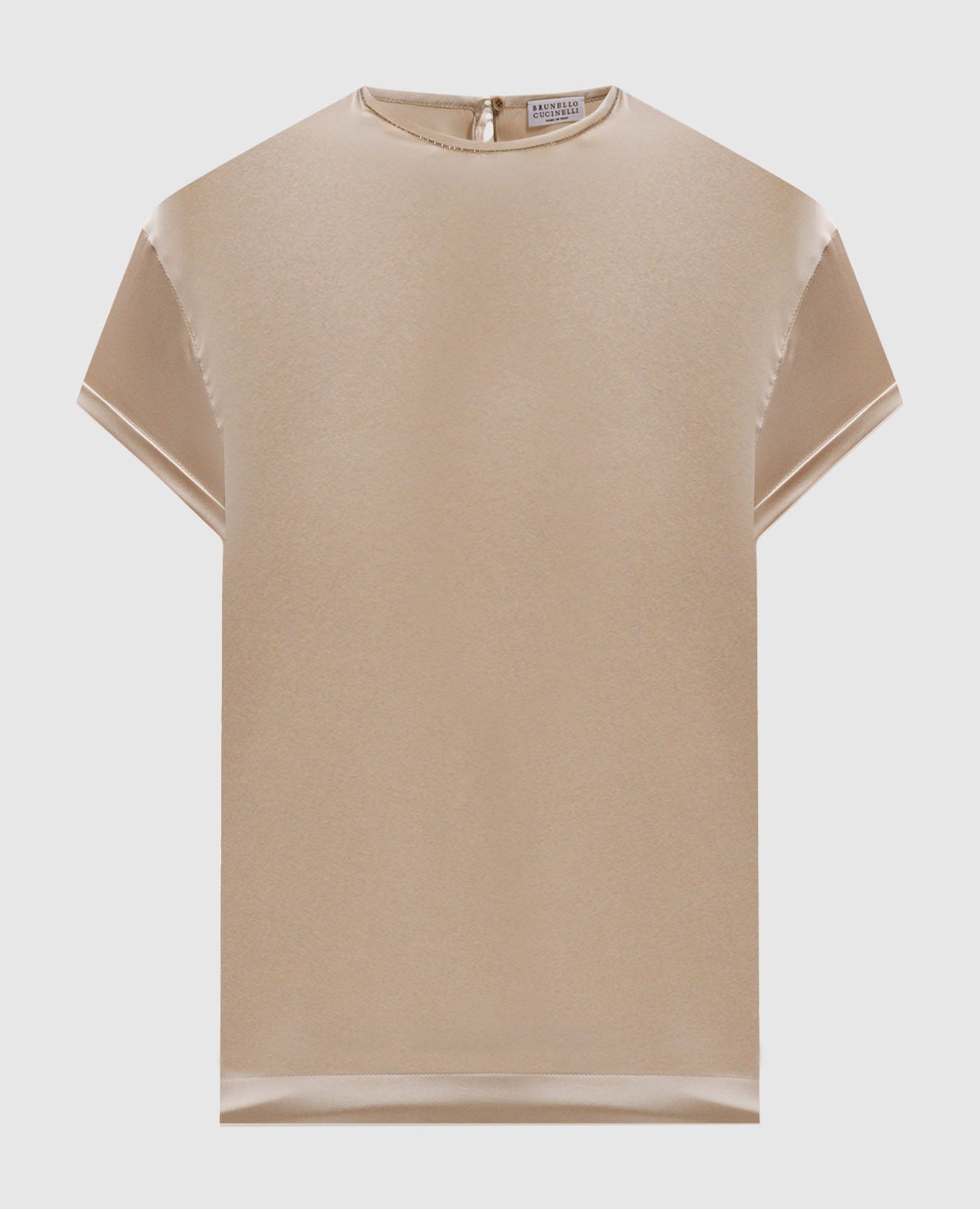 

Beige silk blouse with monil chain Brunello Cucinelli