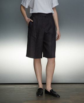 Agnona Brown linen shorts T80702YU3014