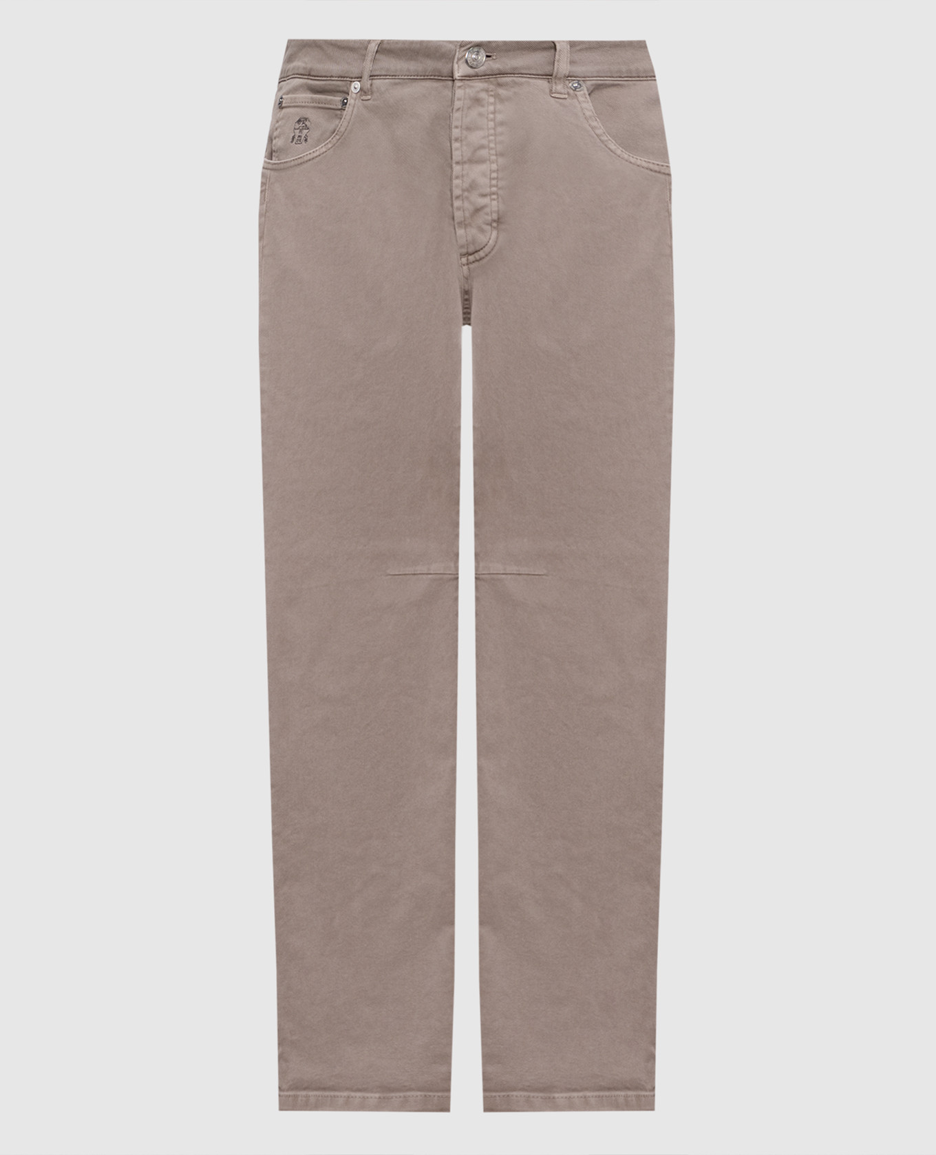 

Beige jeans with logo patch Brunello Cucinelli