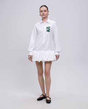 Coperni White shirt dress with logo embroidery COPR147F2018