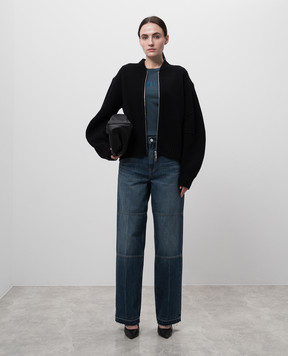 Helmut Lang Blue jeans with logo patch O10DW203