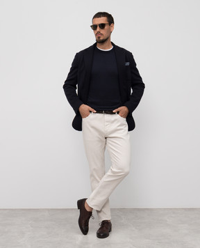 Canali Blue cashmere sweater MK02165C0012