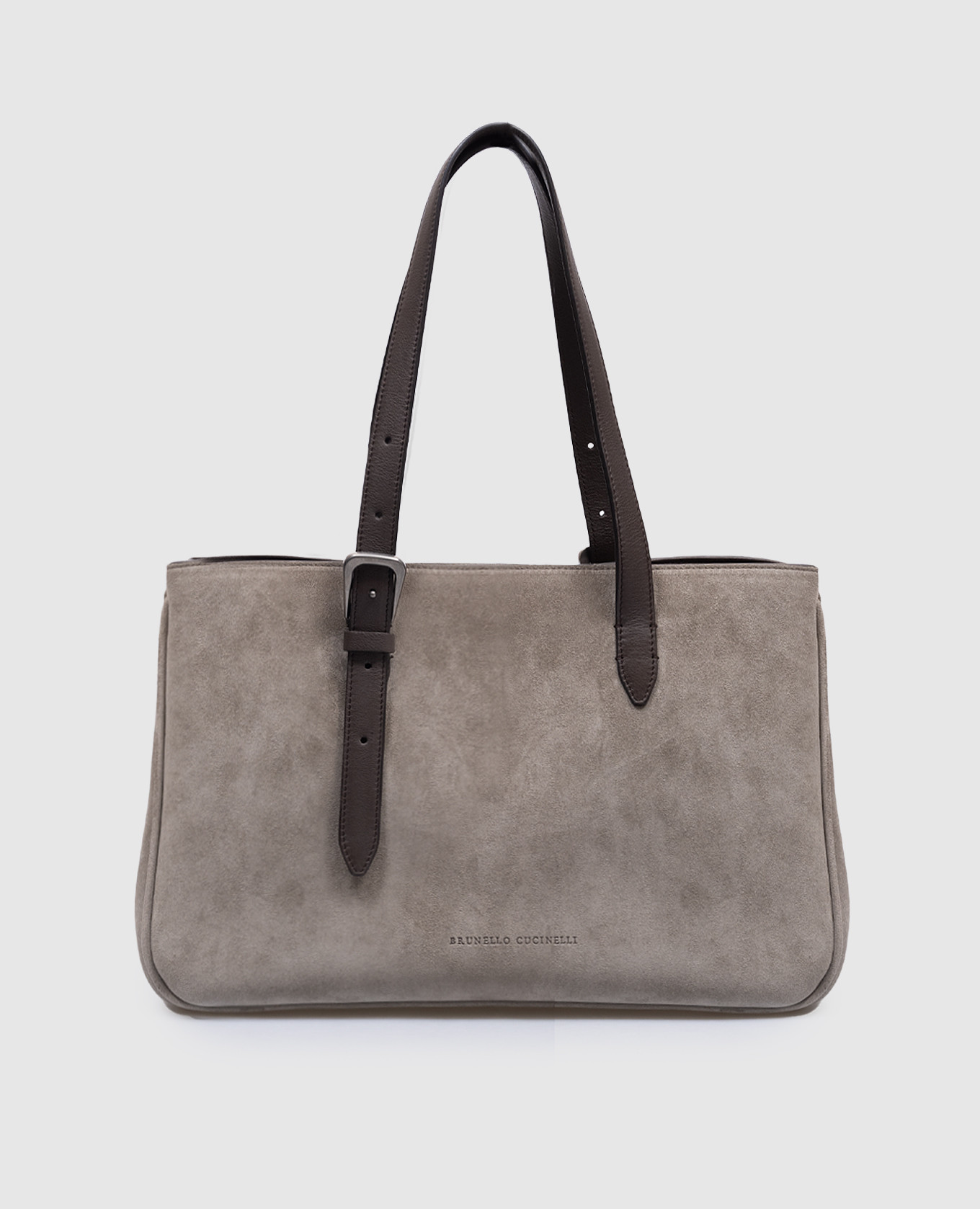 

Gray suede tote bag with logo Brunello Cucinelli, Grey