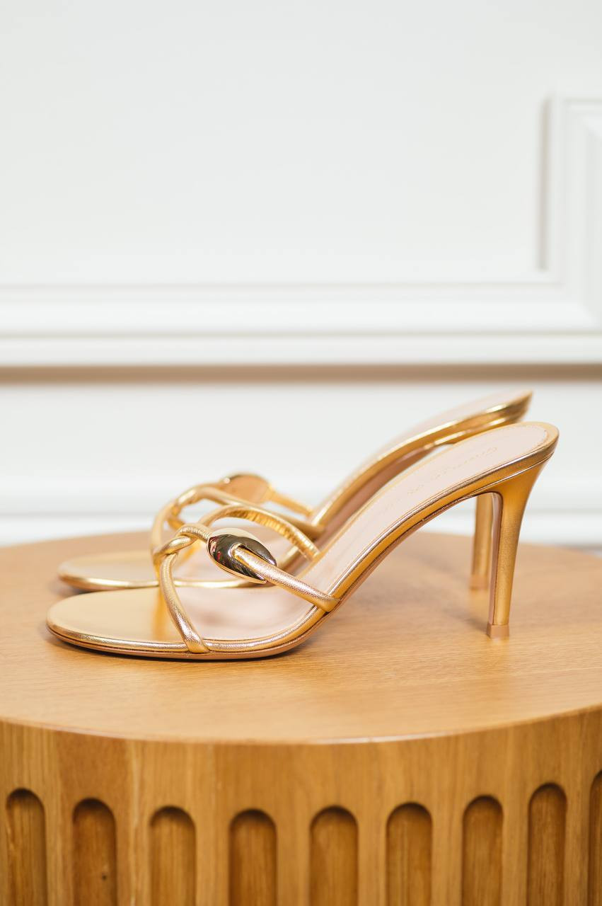 

Black Mamba gold leather mules Gianvito Rossi, Golden