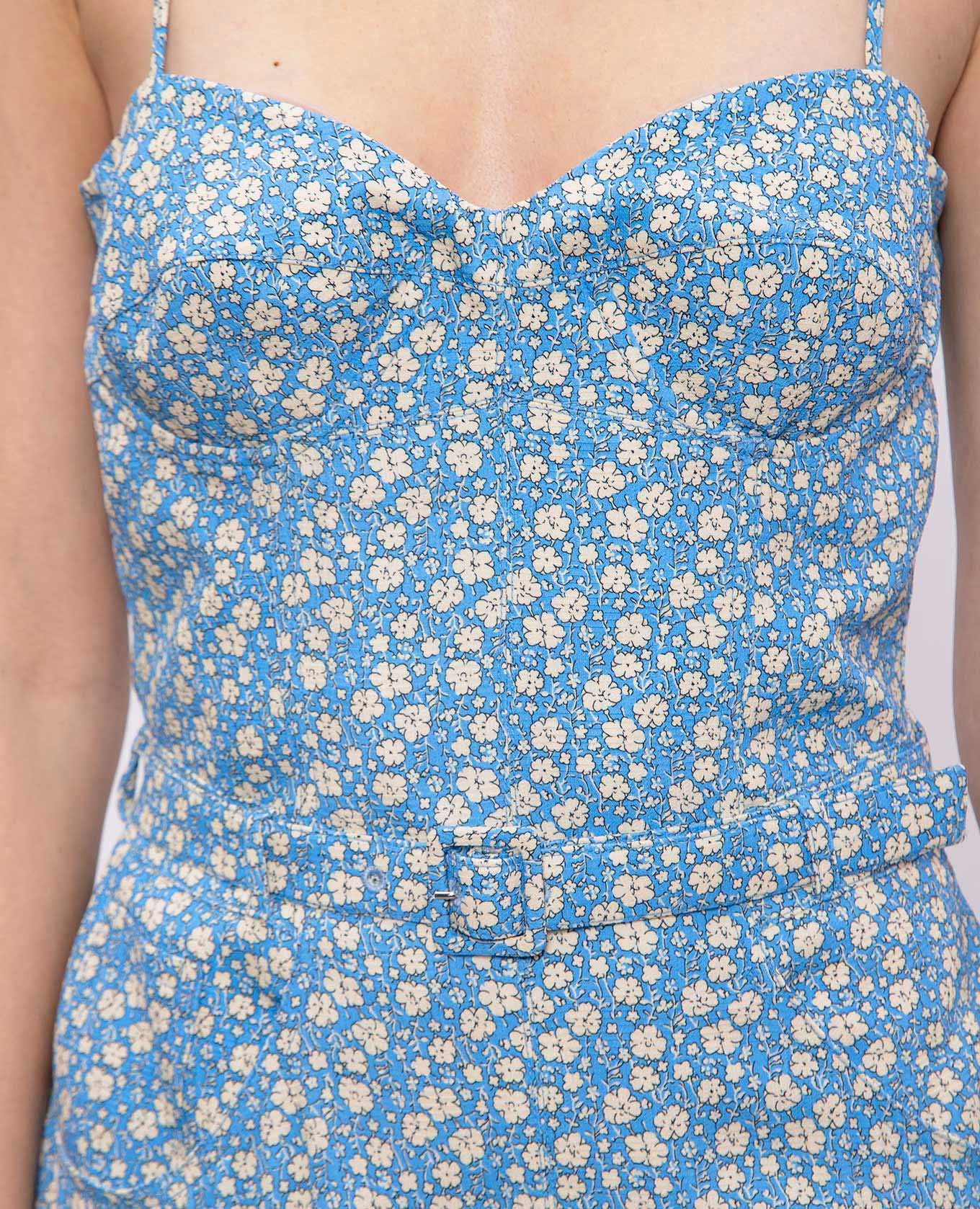 Blue floral bustier dress Ermanno Scervino 5