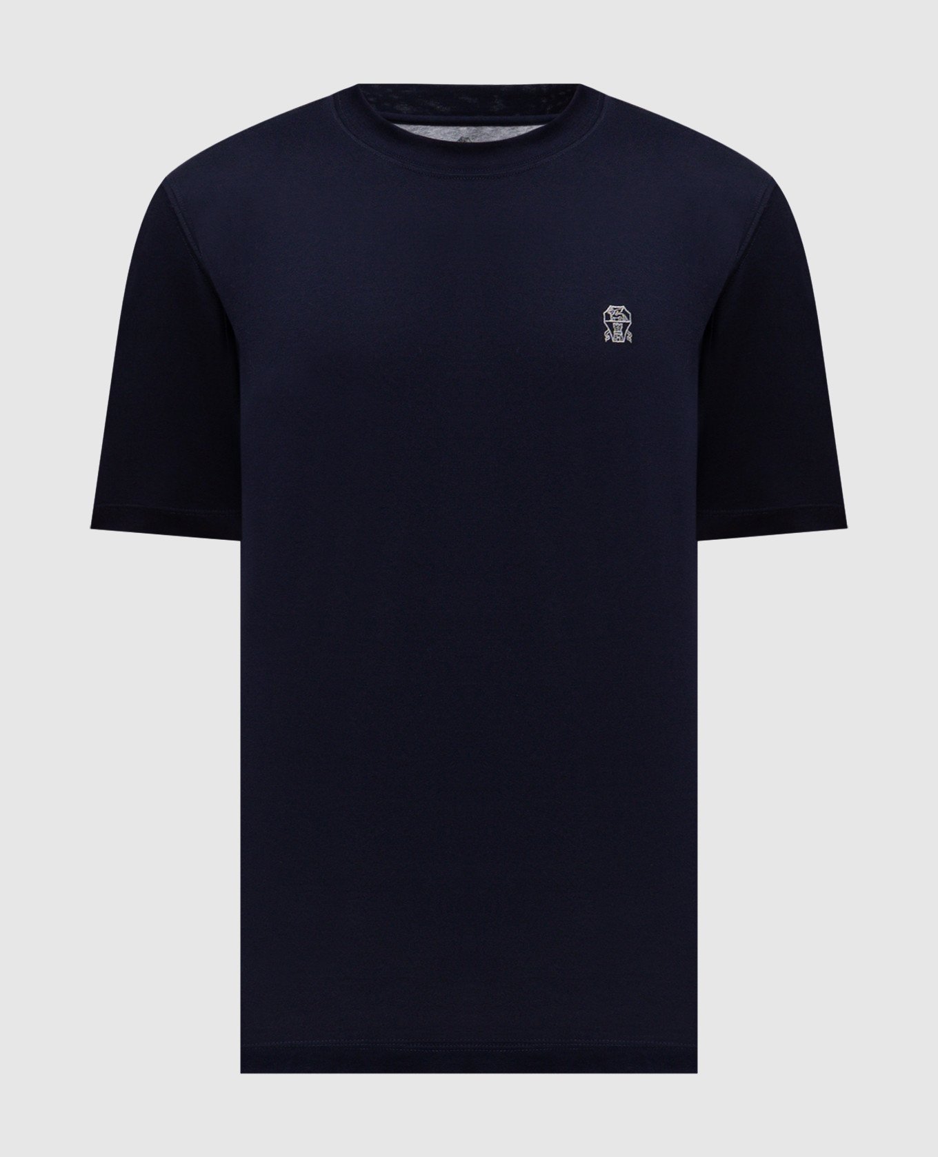 

Blue T-shirt with logo emblem Brunello Cucinelli