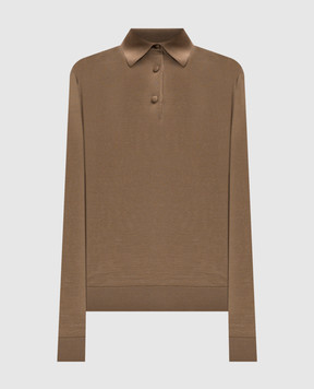 The Row Beige wool polo shirt Ipanelli 8442Y590