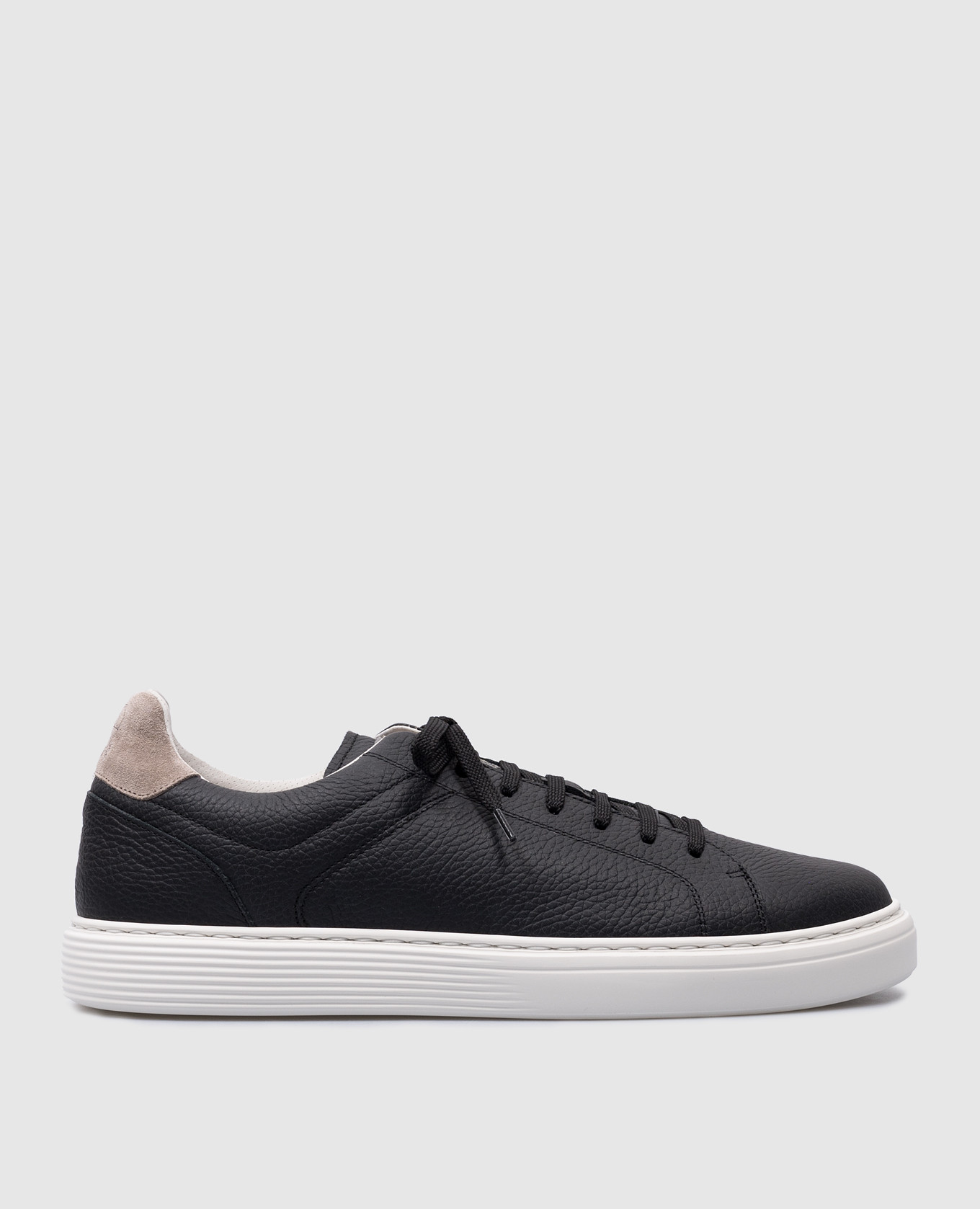 

Black leather trainers with logo Brunello Cucinelli