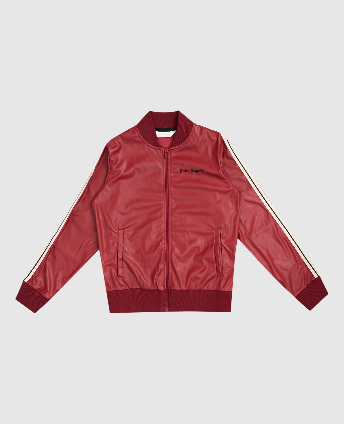 Children&#39;s red bomber jacket with logo Palm Angels