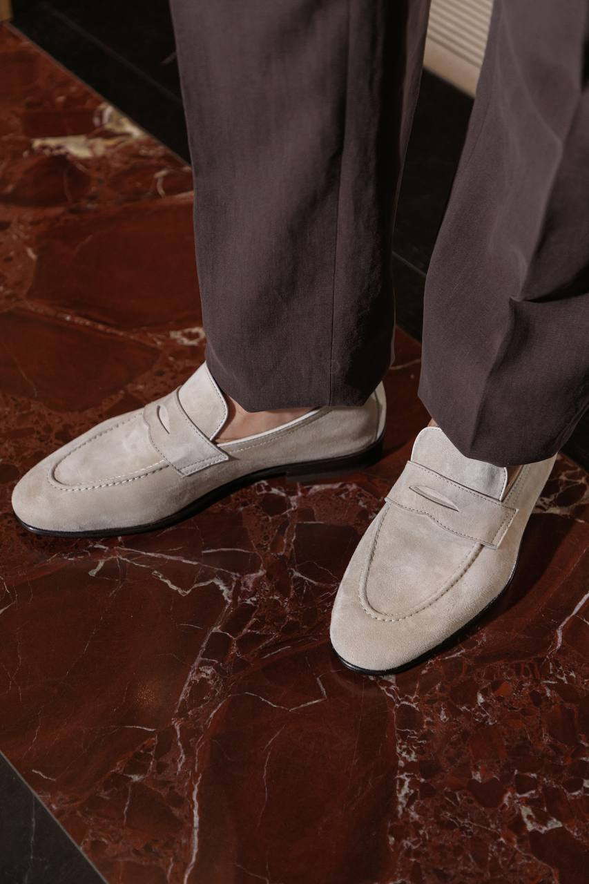 Gray suede loafers Brunello Cucinelli 8