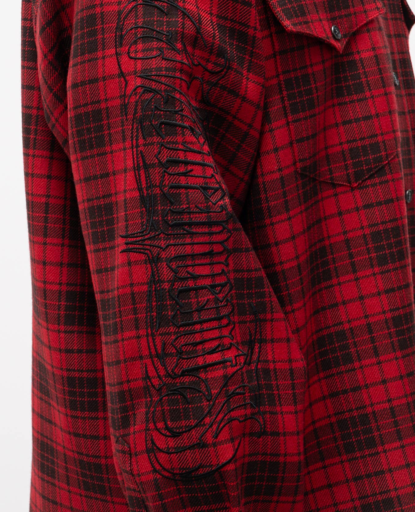 Red wool check shirt Vetements 5