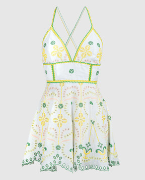 Charo Ruiz Cluzet white linen dress with embroidery 244614