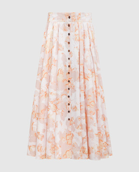 Philosophy di Lorenzo Serafini Beige skirt in a floral print A01082152