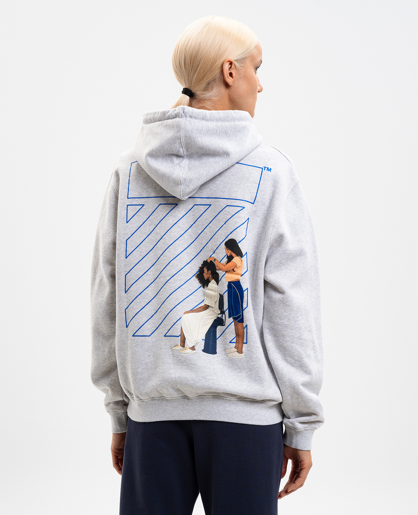 Barber Shop grey melange hoodie Off-White 4