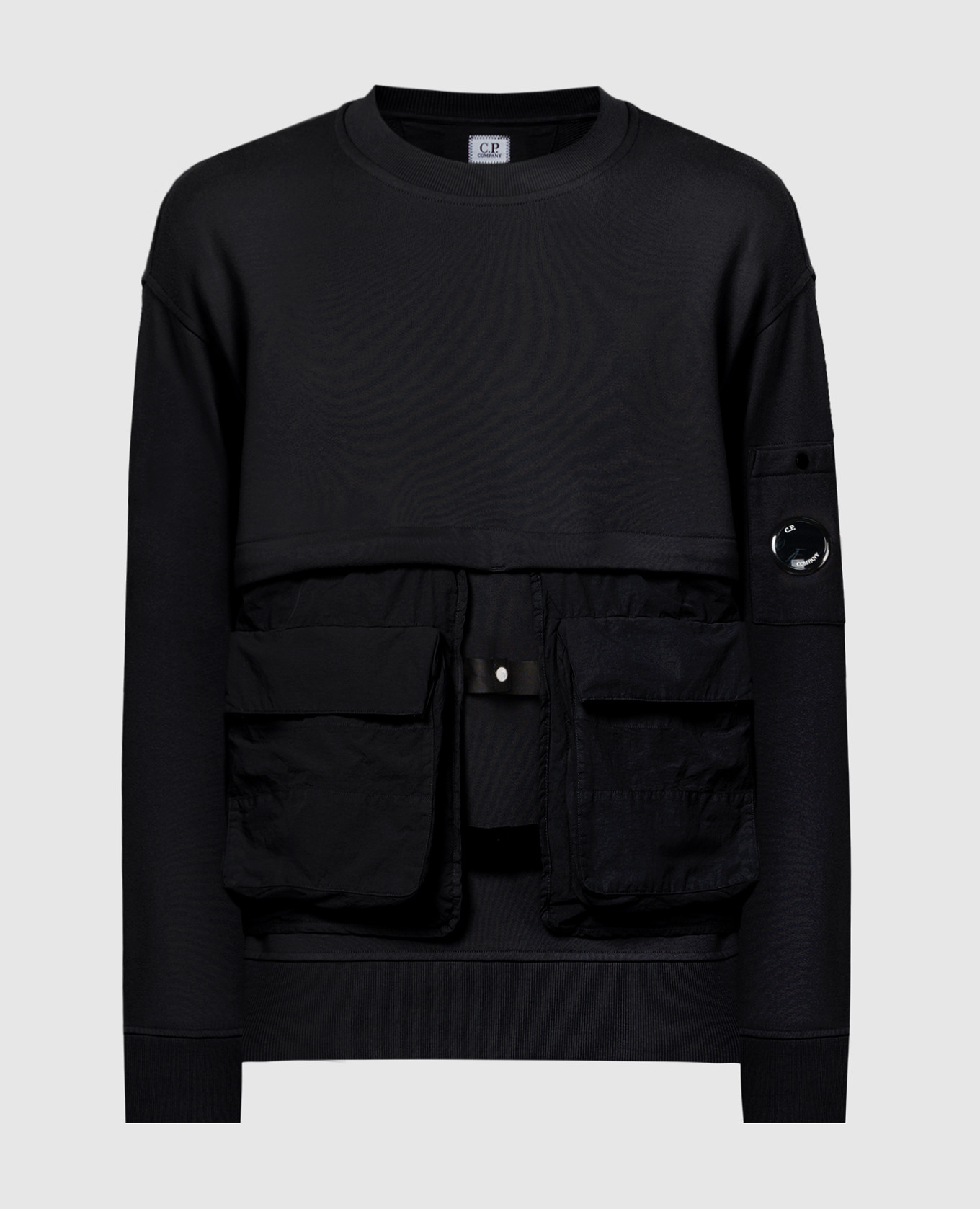 

Black sweatshirt with double construction C.P. Company