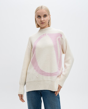 Off-White Beige wool sweater with OW logo OWHE102F24KNI001