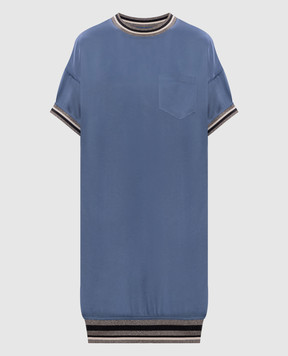 Brunello Cucinelli Blue dress with lurex M0H34A4354