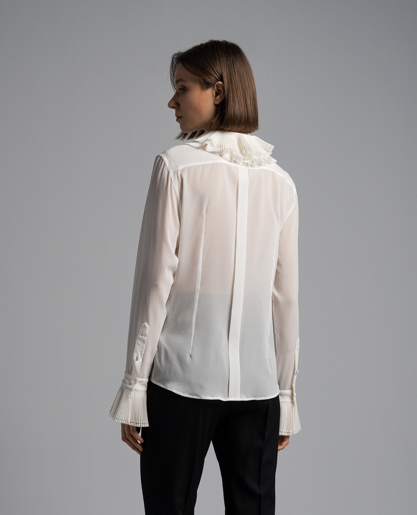 White blouse with silk Dolce&Gabbana 4