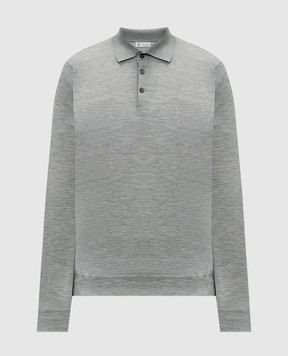 Brunello Cucinelli Gray wool and cashmere polo shirt M2400295