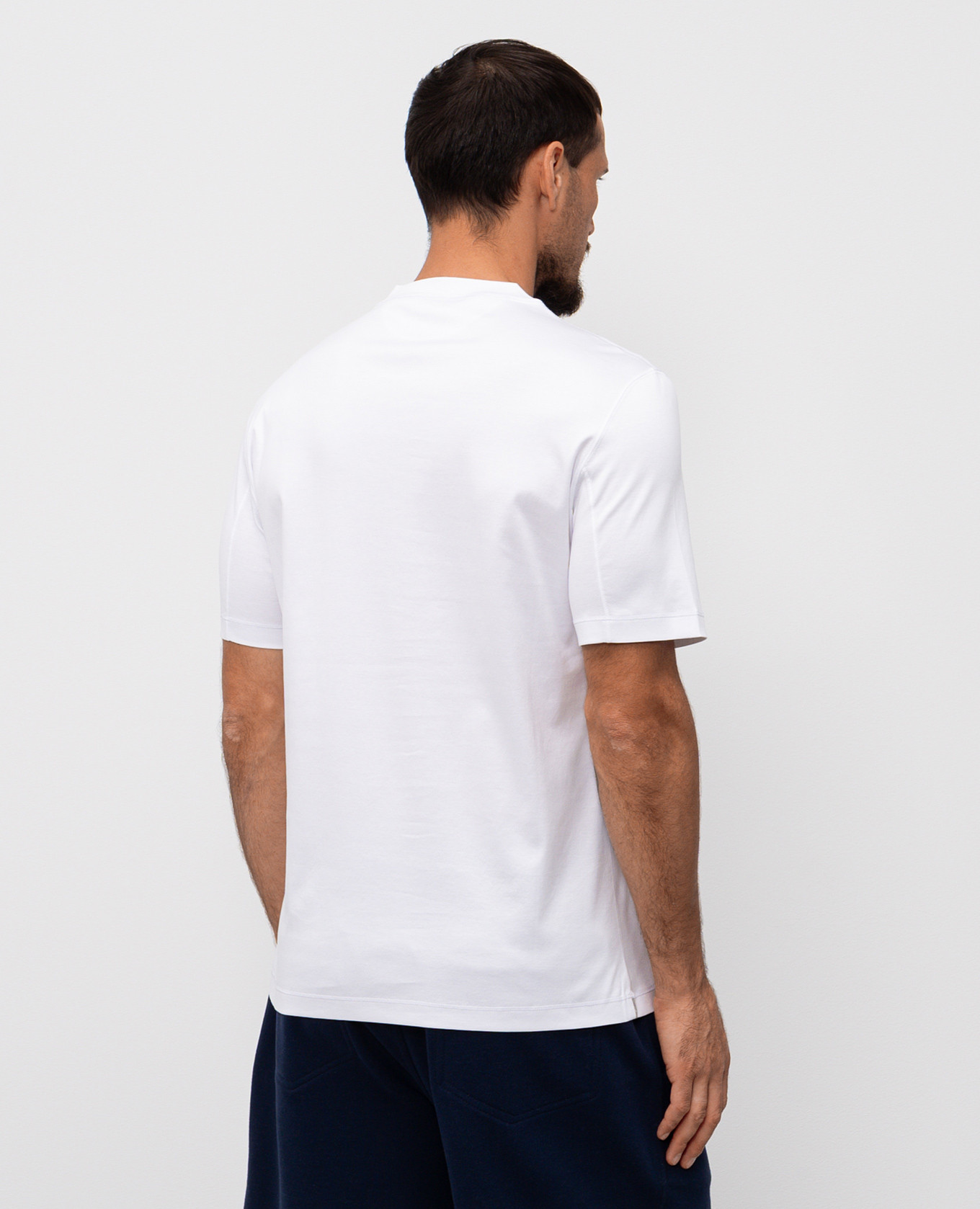 

White T-shirt with logo emblem Brunello Cucinelli
