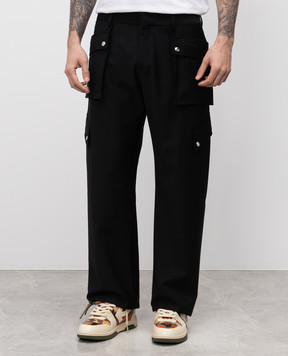 Off-White Black cargo pants with wool OMCO03AS25FAB001