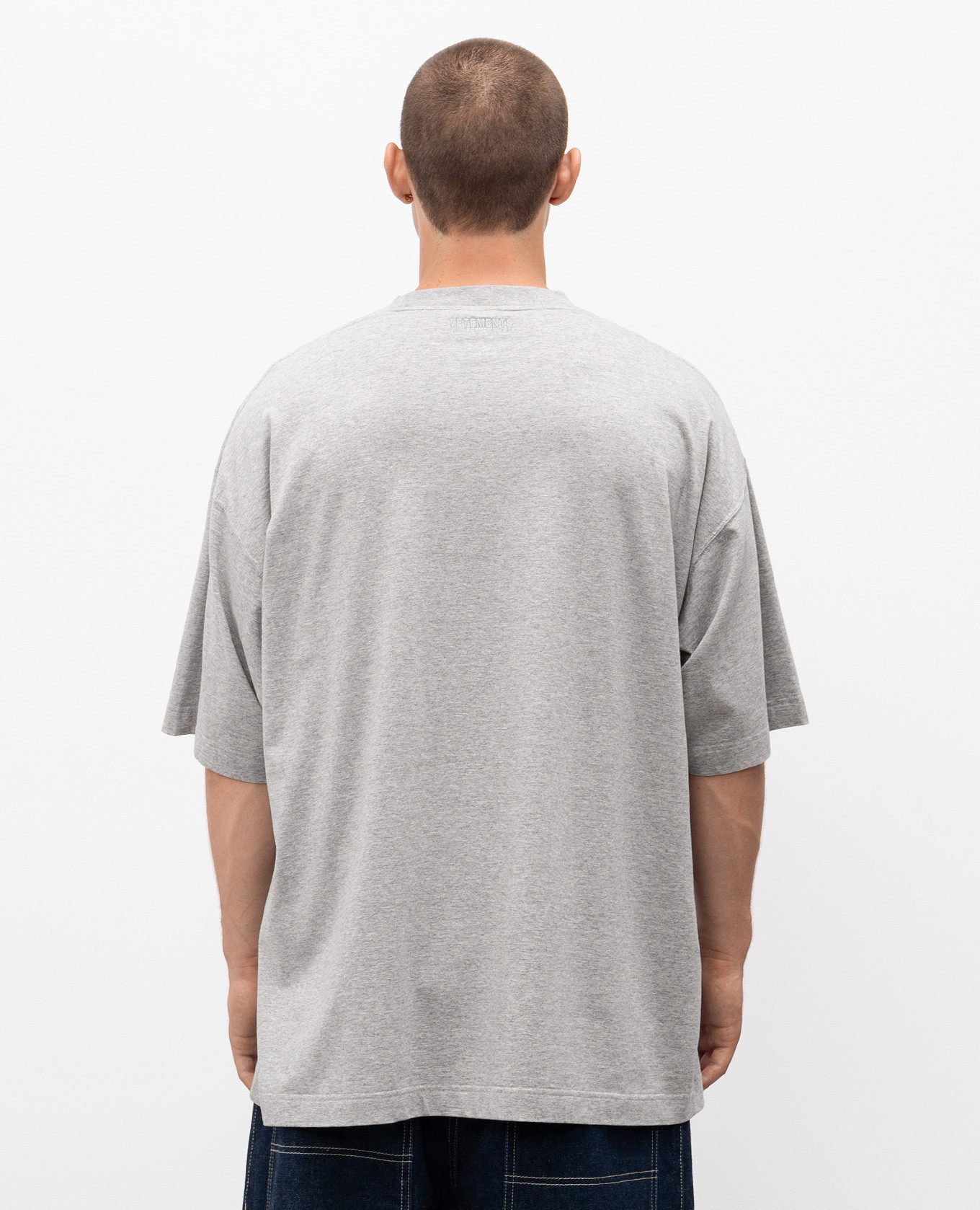 

Grey melange printed T-shirt Vetements