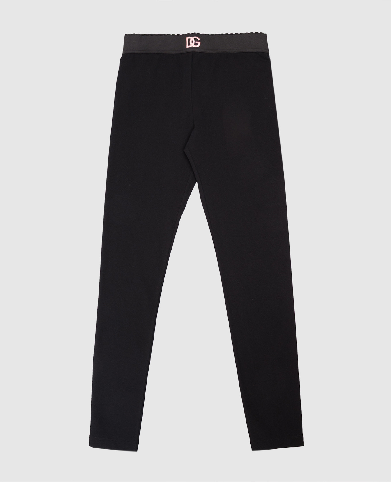 Children&#39;s black leggings with DG embroidery Dolce&Gabbana