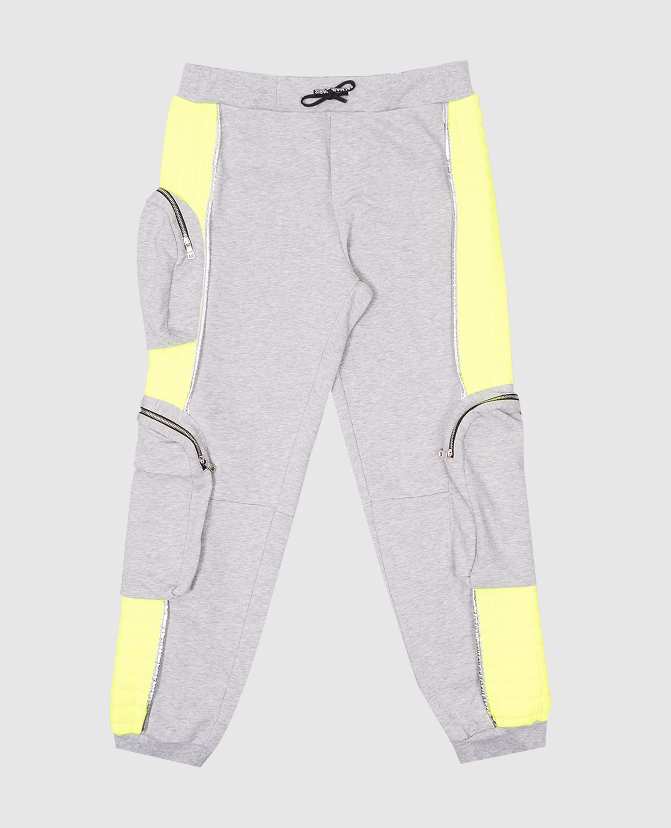 Children's gray cargo with logo print balmain