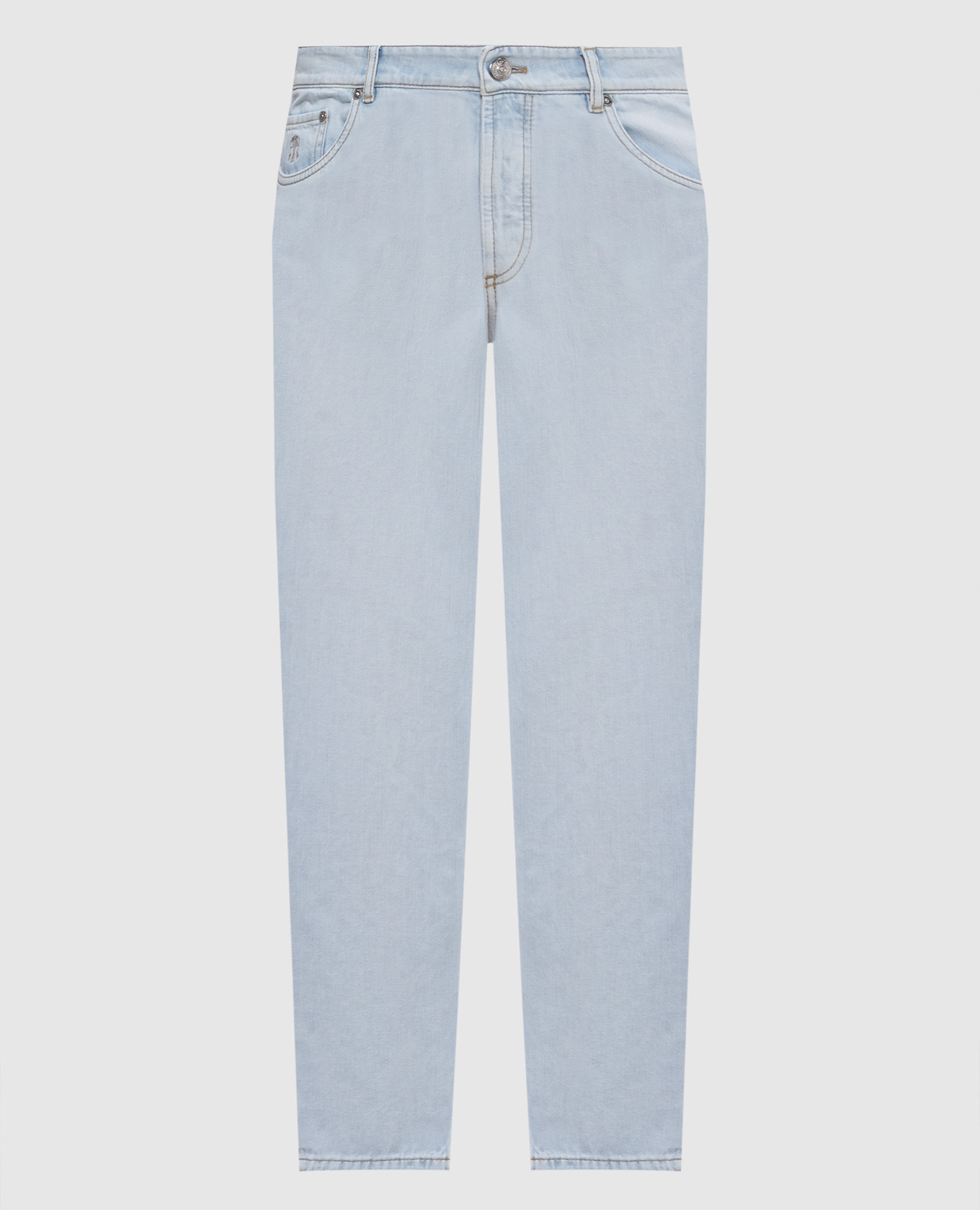 

Blue jeans with logo Brunello Cucinelli, Light blue