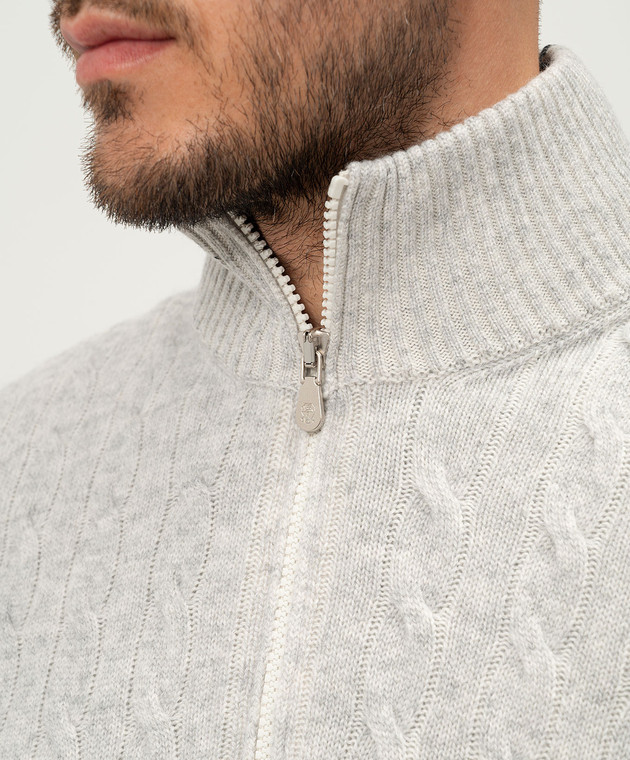 Pull Brunello Cucinelli Cachemire Autruche Gris - Neuf Avec étiquette Taille 2XL